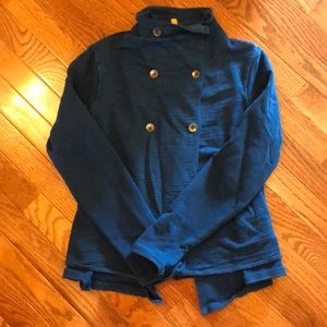 Teal Lucy double breasted jacket